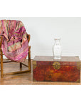 Vintage Chinese Lacquered Leather Blanket Chest with Reddish Brown Patina-4. Asian & Chinese Furniture, Art, Antiques, Vintage Home Décor for sale at FEA Home