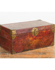 Vintage Chinese Lacquered Leather Blanket Chest with Reddish Brown Patina-5. Asian & Chinese Furniture, Art, Antiques, Vintage Home Décor for sale at FEA Home
