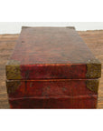 Vintage Chinese Lacquered Leather Blanket Chest with Reddish Brown Patina-8. Asian & Chinese Furniture, Art, Antiques, Vintage Home Décor for sale at FEA Home