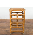 Vintage Country Style Burmese Table with Rattan Top and Geometric Bamboo Base-13. Asian & Chinese Furniture, Art, Antiques, Vintage Home Décor for sale at FEA Home