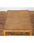 Vintage Country Style Burmese Table with Rattan Top and Geometric Bamboo Base-15. Asian & Chinese Furniture, Art, Antiques, Vintage Home Décor for sale at FEA Home