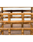 Vintage Country Style Burmese Table with Rattan Top and Geometric Bamboo Base-6. Asian & Chinese Furniture, Art, Antiques, Vintage Home Décor for sale at FEA Home