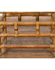 Vintage Country Style Burmese Table with Rattan Top and Geometric Bamboo Base-8. Asian & Chinese Furniture, Art, Antiques, Vintage Home Décor for sale at FEA Home