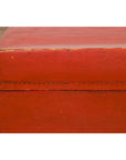 Vintage Red Leather Lacquer Blanket Chest with Brass Hardware-18. Asian & Chinese Furniture, Art, Antiques, Vintage Home Décor for sale at FEA Home