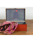 Vintage Red Leather Lacquer Blanket Chest with Brass Hardware-4. Asian & Chinese Furniture, Art, Antiques, Vintage Home Décor for sale at FEA Home
