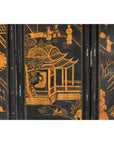 Six-Panel Black Lacquer Screen with Hand-Painted Court Scenes-14. Asian & Chinese Furniture, Art, Antiques, Vintage Home Décor for sale at FEA Home