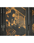 Six-Panel Black Lacquer Screen with Hand-Painted Court Scenes-15. Asian & Chinese Furniture, Art, Antiques, Vintage Home Décor for sale at FEA Home