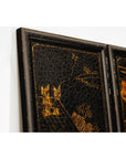 Six-Panel Black Lacquer Screen with Hand-Painted Court Scenes-19. Asian & Chinese Furniture, Art, Antiques, Vintage Home Décor for sale at FEA Home