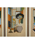 Six-Panel Folding Screen with Scholar’s Objects and Floral Motifs-10. Asian & Chinese Furniture, Art, Antiques, Vintage Home Décor for sale at FEA Home
