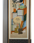 Six-Panel Folding Screen with Scholar’s Objects and Floral Motifs-13. Asian & Chinese Furniture, Art, Antiques, Vintage Home Décor for sale at FEA Home