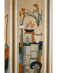Six-Panel Folding Screen with Scholar’s Objects and Floral Motifs-14. Asian & Chinese Furniture, Art, Antiques, Vintage Home Décor for sale at FEA Home