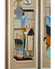 Six-Panel Folding Screen with Scholar’s Objects and Floral Motifs-16. Asian & Chinese Furniture, Art, Antiques, Vintage Home Décor for sale at FEA Home