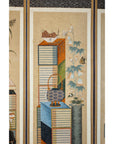 Six-Panel Folding Screen with Scholar’s Objects and Floral Motifs-17. Asian & Chinese Furniture, Art, Antiques, Vintage Home Décor for sale at FEA Home