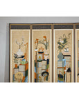 Six-Panel Folding Screen with Scholar’s Objects and Floral Motifs-3. Asian & Chinese Furniture, Art, Antiques, Vintage Home Décor for sale at FEA Home