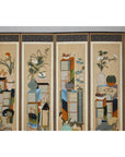 Six-Panel Folding Screen with Scholar’s Objects and Floral Motifs-4. Asian & Chinese Furniture, Art, Antiques, Vintage Home Décor for sale at FEA Home