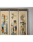 Six-Panel Folding Screen with Scholar’s Objects and Floral Motifs-5. Asian & Chinese Furniture, Art, Antiques, Vintage Home Décor for sale at FEA Home