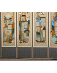 Six-Panel Folding Screen with Scholar’s Objects and Floral Motifs-7. Asian & Chinese Furniture, Art, Antiques, Vintage Home Décor for sale at FEA Home
