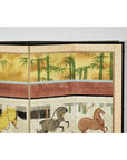 Six-Panel Inspired Screen with Horses in Stable with Bamboo Backdrop-10. Asian & Chinese Furniture, Art, Antiques, Vintage Home Décor for sale at FEA Home