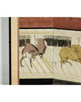 Six-Panel Inspired Screen with Horses in Stable with Bamboo Backdrop-12. Asian & Chinese Furniture, Art, Antiques, Vintage Home Décor for sale at FEA Home