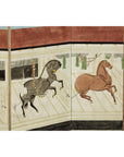 Six-Panel Inspired Screen with Horses in Stable with Bamboo Backdrop-15. Asian & Chinese Furniture, Art, Antiques, Vintage Home Décor for sale at FEA Home