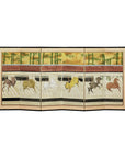Six-Panel Inspired Screen with Horses in Stable with Bamboo Backdrop-17. Asian & Chinese Furniture, Art, Antiques, Vintage Home Décor for sale at FEA Home