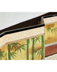 Six-Panel Inspired Screen with Horses in Stable with Bamboo Backdrop-18. Asian & Chinese Furniture, Art, Antiques, Vintage Home Décor for sale at FEA Home