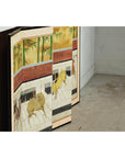 Six-Panel Inspired Screen with Horses in Stable with Bamboo Backdrop-20. Asian & Chinese Furniture, Art, Antiques, Vintage Home Décor for sale at FEA Home