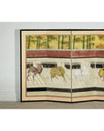 Six-Panel Inspired Screen with Horses in Stable with Bamboo Backdrop-3. Asian & Chinese Furniture, Art, Antiques, Vintage Home Décor for sale at FEA Home