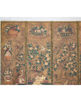 Six-Panel Leather Screen with Birds, Flowers, and Roosters - Vintage-10. Asian & Chinese Furniture, Art, Antiques, Vintage Home Décor for sale at FEA Home
