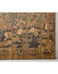 Six-Panel Leather Screen with Birds, Flowers, and Roosters - Vintage-18. Asian & Chinese Furniture, Art, Antiques, Vintage Home Décor for sale at FEA Home
