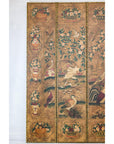 Six-Panel Leather Screen with Birds, Flowers, and Roosters - Vintage-7. Asian & Chinese Furniture, Art, Antiques, Vintage Home Décor for sale at FEA Home