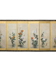 Six-Panel Screen with Chrysanthemums and Birds, Taishō Period (1920s)-1. Asian & Chinese Furniture, Art, Antiques, Vintage Home Décor for sale at FEA Home