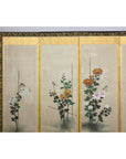 Six-Panel Screen with Chrysanthemums and Birds, Taishō Period (1920s)-3. Asian & Chinese Furniture, Art, Antiques, Vintage Home Décor for sale at FEA Home