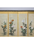 Six-Panel Screen with Chrysanthemums and Birds, Taishō Period (1920s)-4. Asian & Chinese Furniture, Art, Antiques, Vintage Home Décor for sale at FEA Home