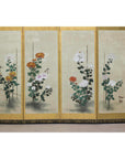 Six-Panel Screen with Chrysanthemums and Birds, Taishō Period (1920s)-7. Asian & Chinese Furniture, Art, Antiques, Vintage Home Décor for sale at FEA Home
