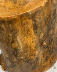 Skinny Golden Brown Reclaimed Tree Trunk Side Pedestal Table - FEA Home