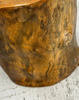 Skinny Golden Brown Reclaimed Tree Trunk Side Pedestal Table - FEA Home