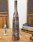 Slim Bottle Shaped Textured Brown & White Ceramic Vase, SKU , image 4