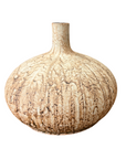 Small and Round Textured Sand and Cream Prem Vase - FEA Home