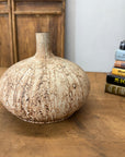 Small and Round Textured Sand and Cream Prem Vase - FEA Home