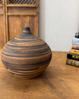 Small Black and Orange Canyon Drift Round Prem Vase, SKU , image 4