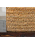 Square Country Style Vintage Rattan Storage Box with Side Handles