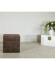Square Dark Brown Rattan Vintage Basket with Removable Lid - image 2