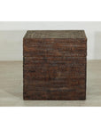 Square Dark Brown Rattan Vintage Basket with Removable Lid - image 9