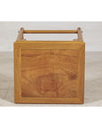 Square Elm Lamp Table with Pierced Apron and Warm Wood Grain Finish-11. Asian & Chinese Furniture, Art, Antiques, Vintage Home Décor for sale at FEA Home