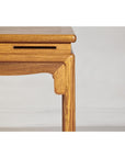 Square Elm Lamp Table with Pierced Apron and Warm Wood Grain Finish-4. Asian & Chinese Furniture, Art, Antiques, Vintage Home Décor for sale at FEA Home