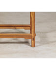 Square Elm Lamp Table with Pierced Apron and Warm Wood Grain Finish-5. Asian & Chinese Furniture, Art, Antiques, Vintage Home Décor for sale at FEA Home