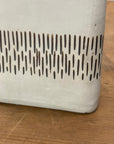 Square Shaped Cream Ceramic Vase with Black Stripes, SKU , image 7