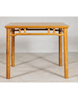 Square Top Elmwood Side Table with Geometric Apron-10. Asian & Chinese Furniture, Art, Antiques, Vintage Home Décor for sale at FEA Home