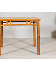 Square Top Elmwood Side Table with Geometric Apron-11. Asian & Chinese Furniture, Art, Antiques, Vintage Home Décor for sale at FEA Home